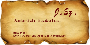Jambrich Szabolcs névjegykártya
