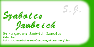 szabolcs jambrich business card